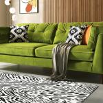 Cricket Velvet Green Lifestyle Sofa Living Room Set Up for Sofology